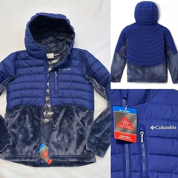 Columbia Winter Snow Powder Lite Omni Heat Thermarator Insulated hooded jacket L - Picture 1 of 15